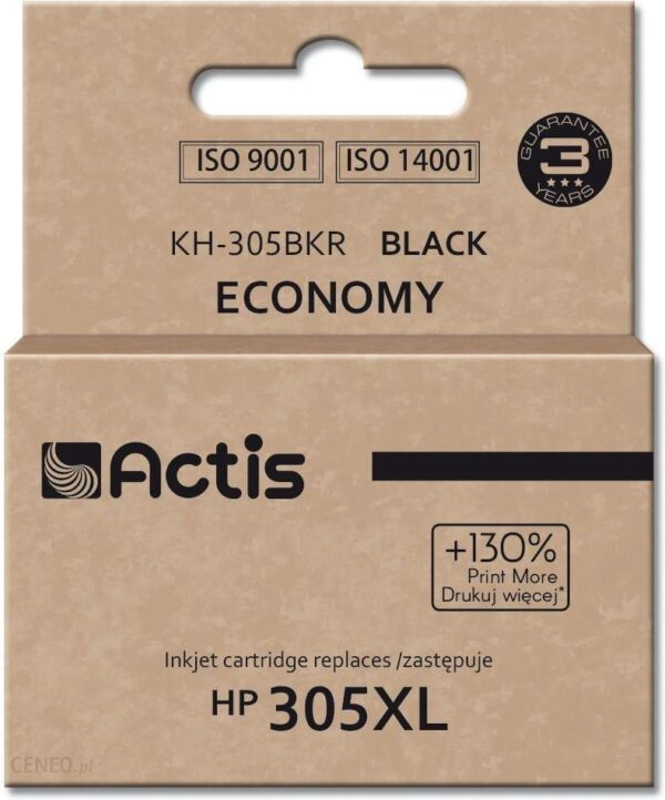 ACTIS TUSZ KH-305BKR DO DRUKARKI HP; ZAMIENNIK 3YM62AE; STANDARD; 20 ML; BLACK (KH305BKR)