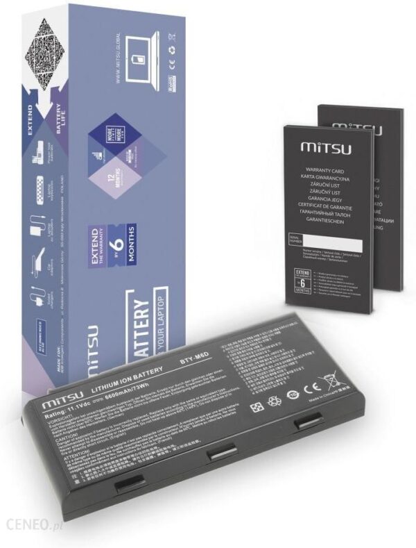 Bateria Mitsu do notebooka MSI GT660
