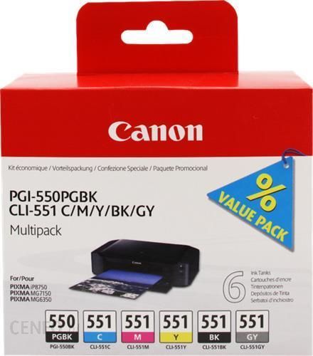 Canon Pgi-550/Cli-551 Multipack Pgbk/C/M/Y/Bk/Gy (6496B005)