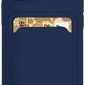 Card Case silikonowe etui portfel z kieszonką na kartę dokumenty do Xiaomi Poco X3 NFC granatowy (1654053)