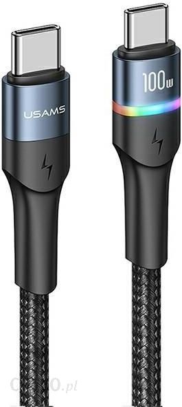 Kabel USB Usams Pleciony U76 USB-C Na 100W Pd Fast Charging 1.2M Czarny/Black SJ537USB01(US-SJ537)