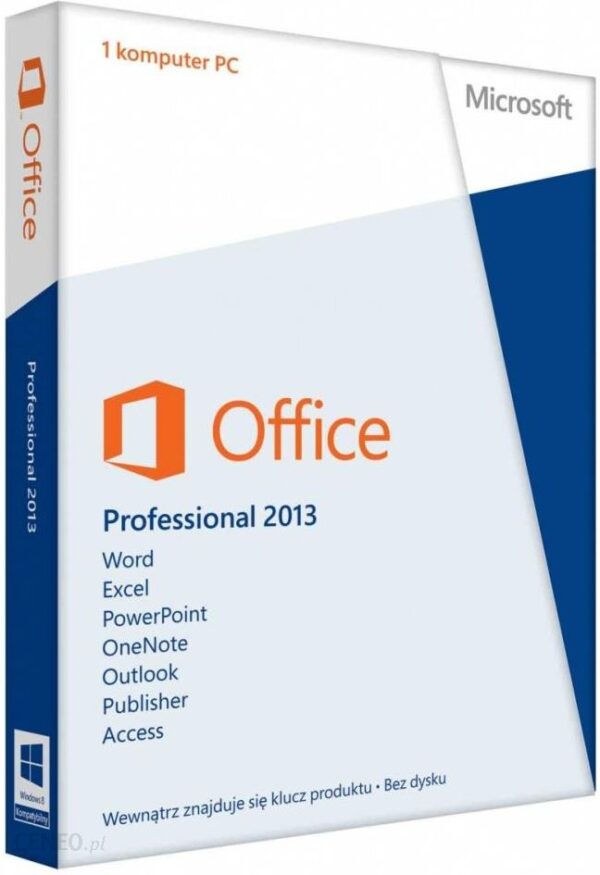 Microsoft Office Professional 2013 32/64 Bit PL Licencja dożywotnia 1 stanowisko (269-16280)